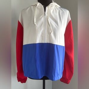 Coca-Cola Vintage Style Colorblock Windbreaker 1/2 Zip Jacket, Size Large